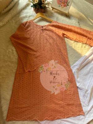 Chickankari Single Kameez (Peach🍑)